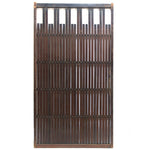 wooden door with thin slats and rivets