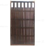wooden door with thin slats and rivets