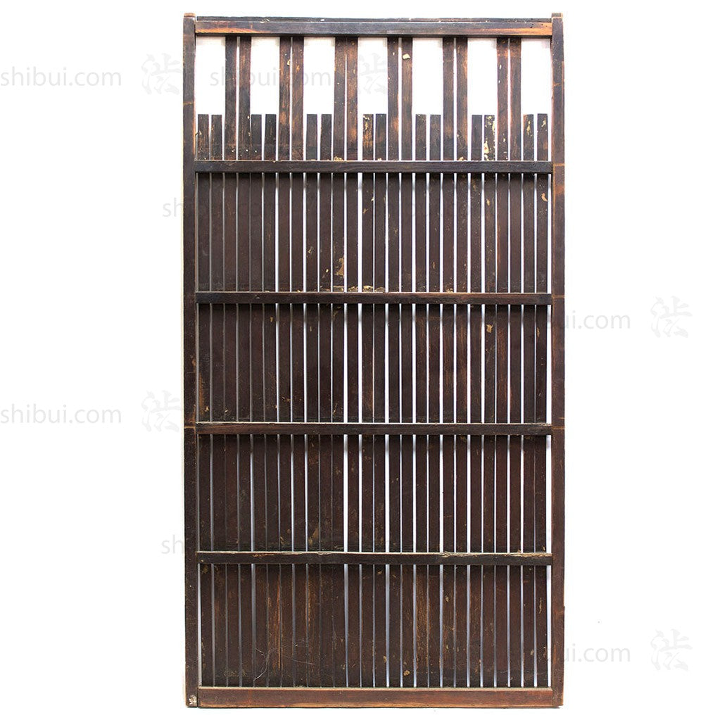 back of wooden door with slats