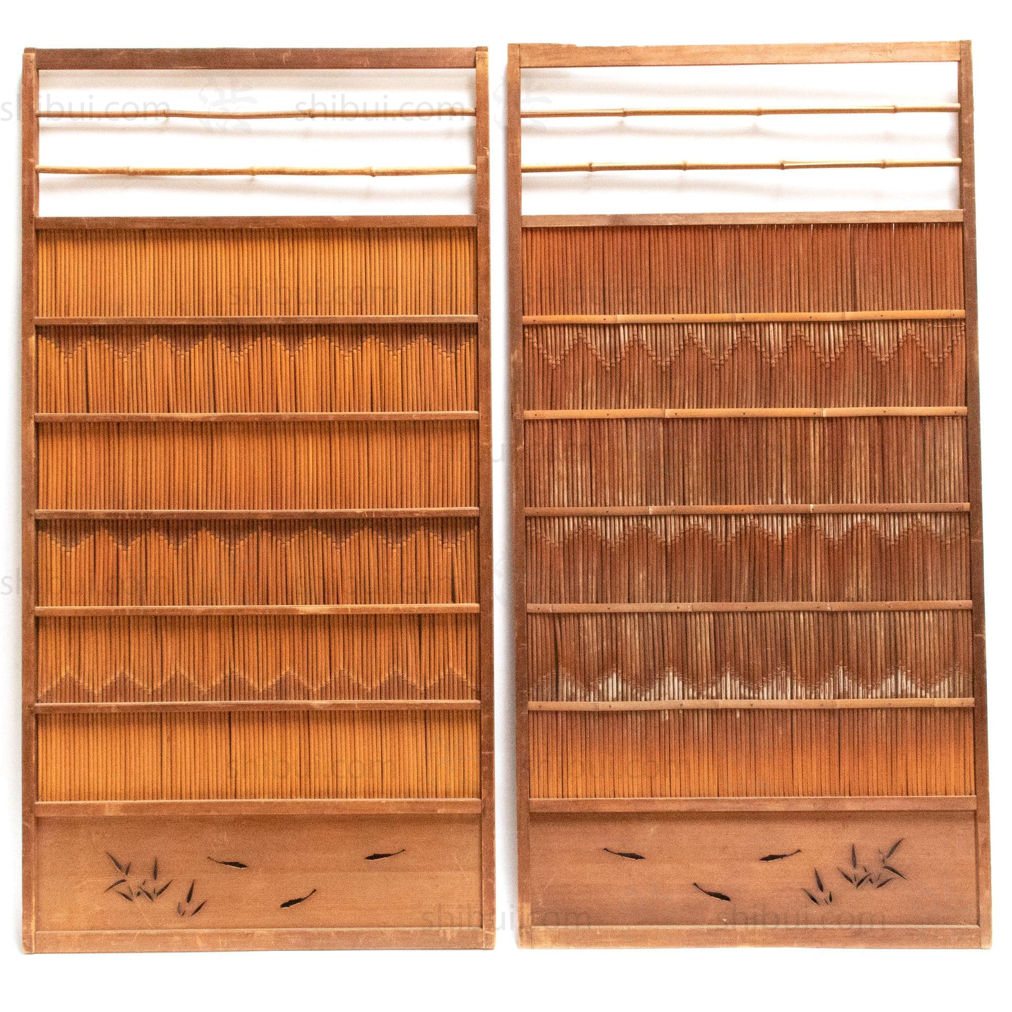 Sugi & Yoshido Reed Doors (Sold Individually) | Japanese Cedar and Bamboo Wooden Doors for Summer | Architectural Decor