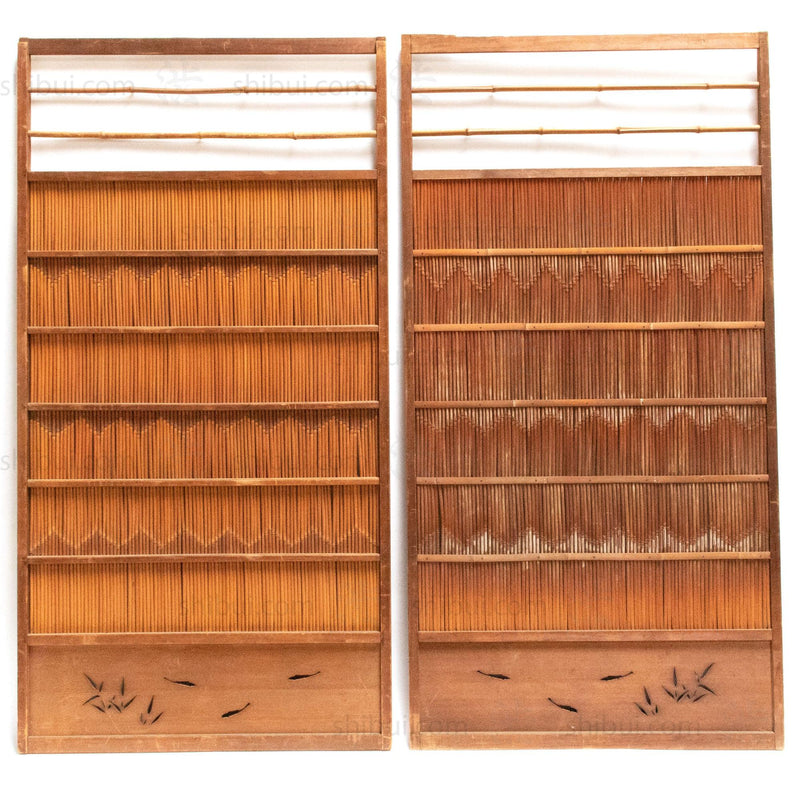 Sugi & Yoshido Reed Doors (Sold Individually) | Japanese Cedar and Bamboo Wooden Doors for Summer | Architectural Decor