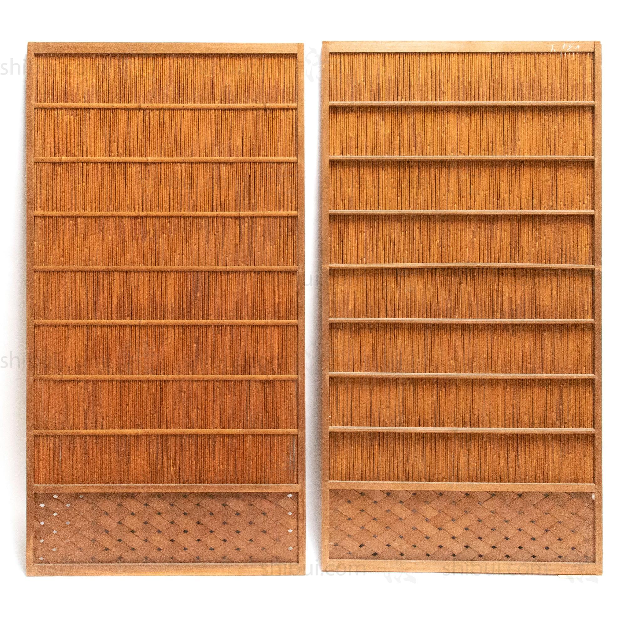 Sugi & Yoshido Reed Doors (Sold Individually) | Japanese Cedar and Bamboo Wooden Doors for Summer | Architectural Decor