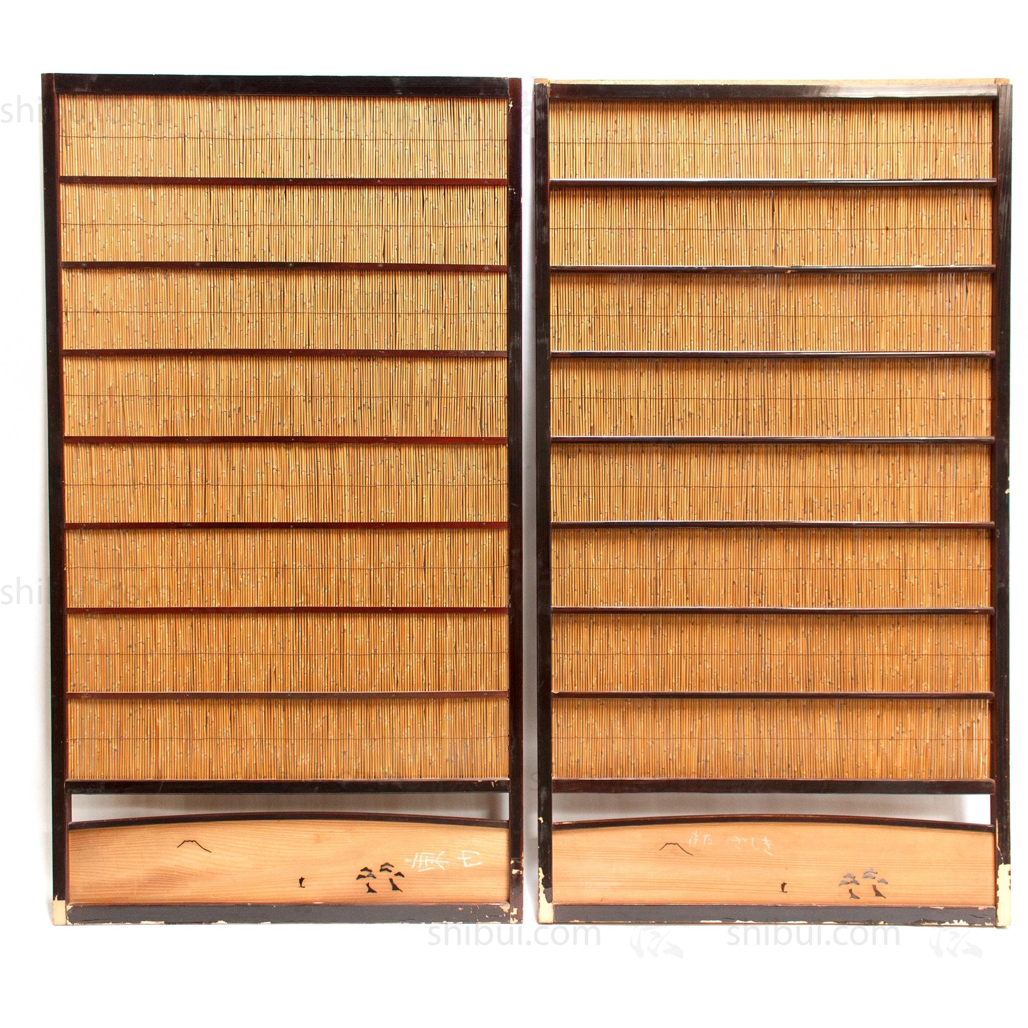 Sugi Yoshido Doors (Sold Individually) | Japanese Cedar and Bamboo Wooden Doors for Summer | Architectural Decor
