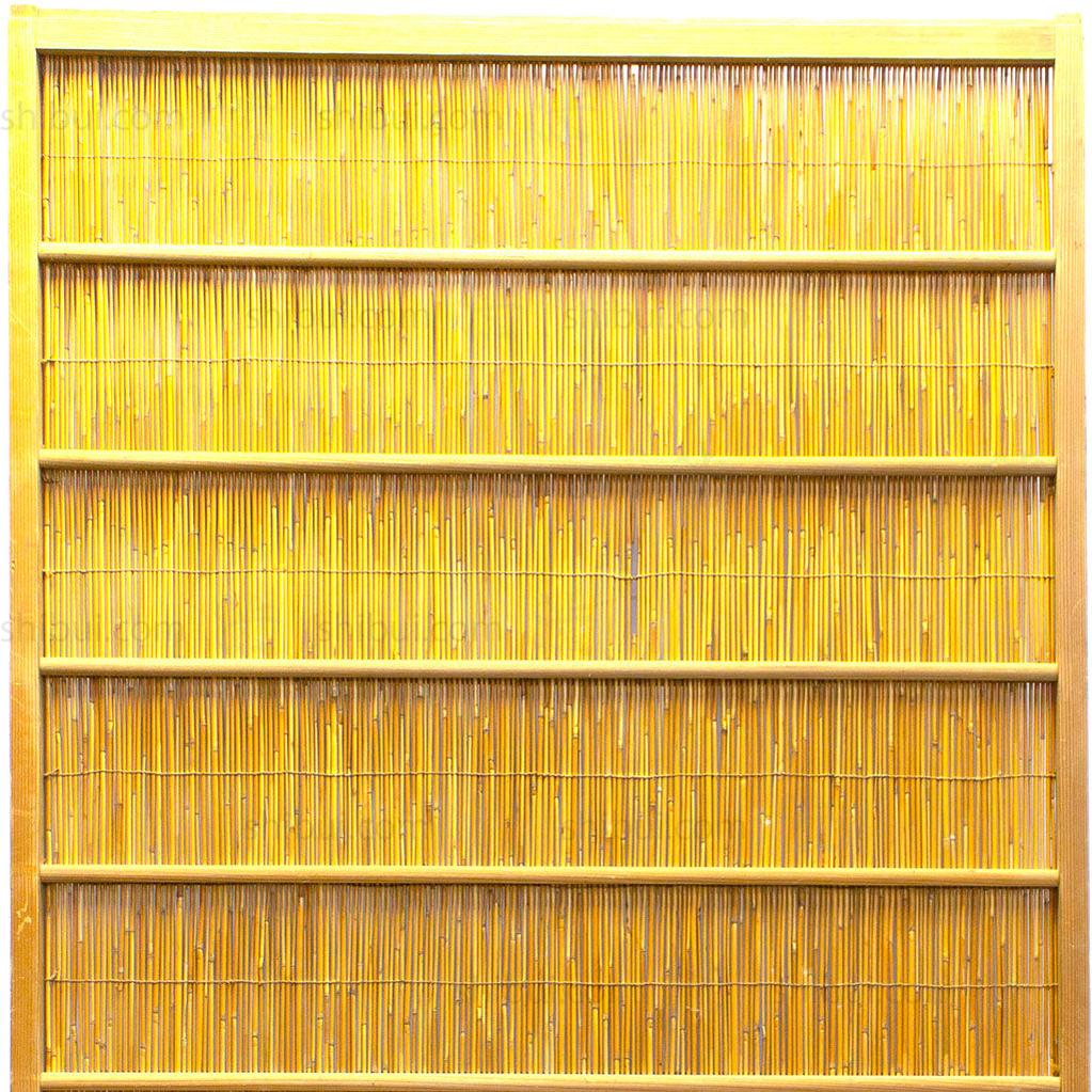 Single Sugi Yoshido Door | Japanese Cedar and Bamboo Wooden Doors for Summer