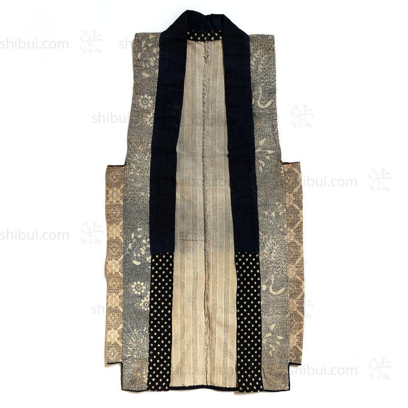 Boro of Katazome and Sashiko Quilted Farmer's Vest