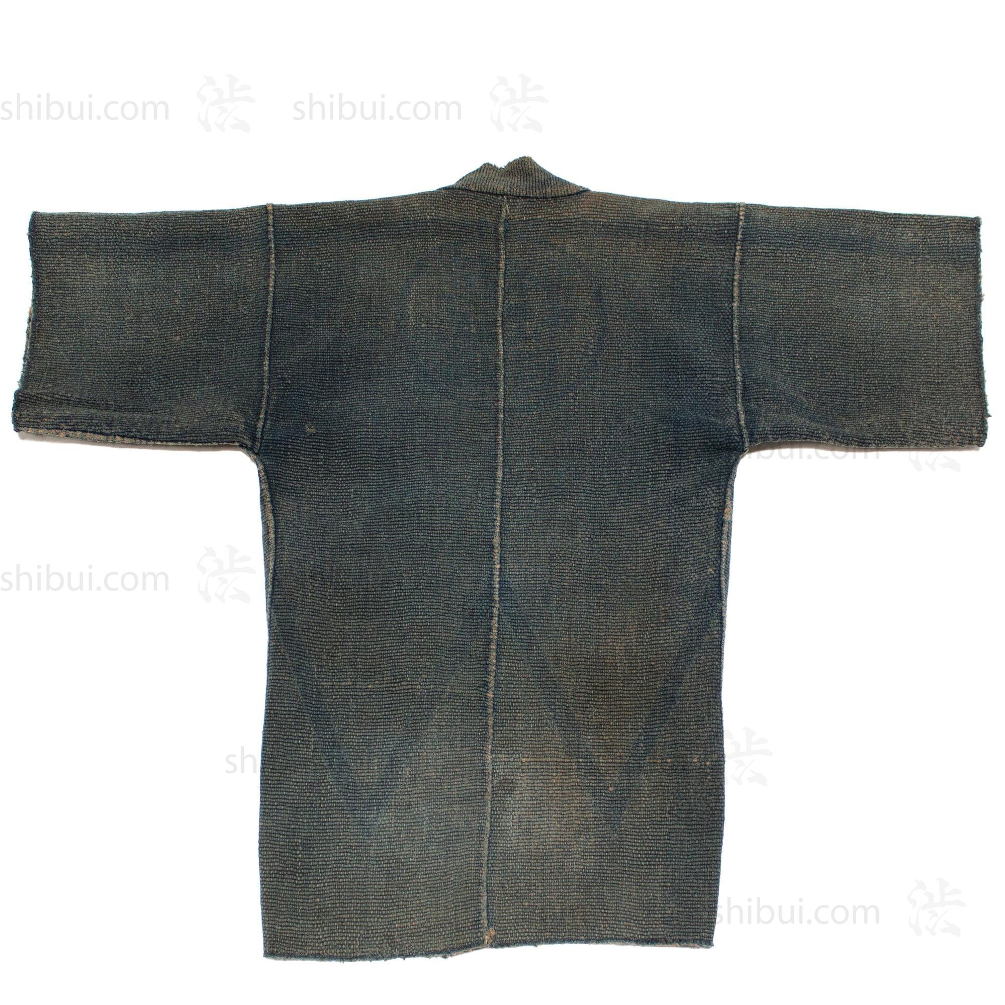 Antique Japanese Sashiko Fireman's Coat with Water Wheel Motif