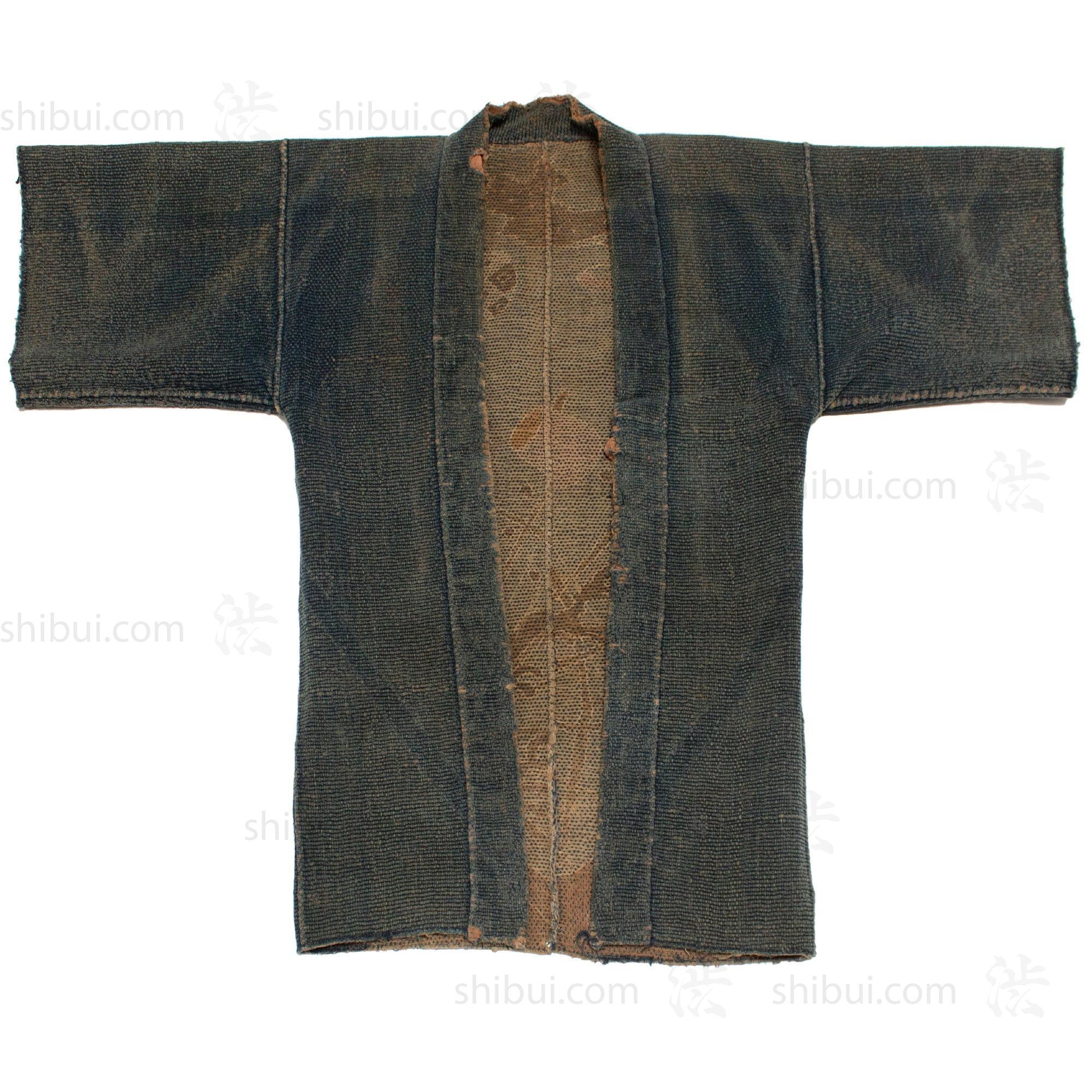 Antique Japanese Sashiko Fireman's Coat with Water Wheel Motif