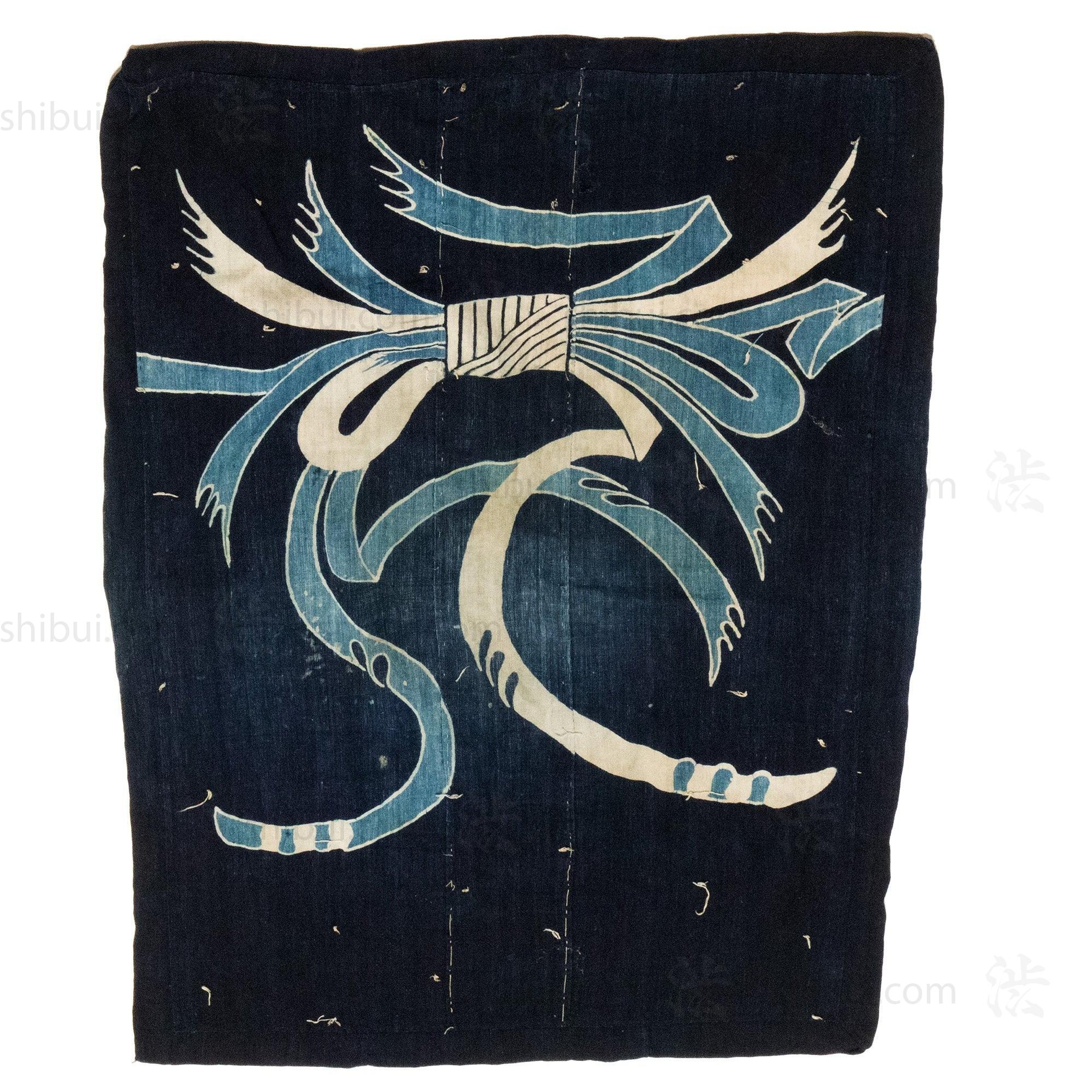Japanese Tsutsugaki Indigo Futonji with Noshi Good luck Motif.