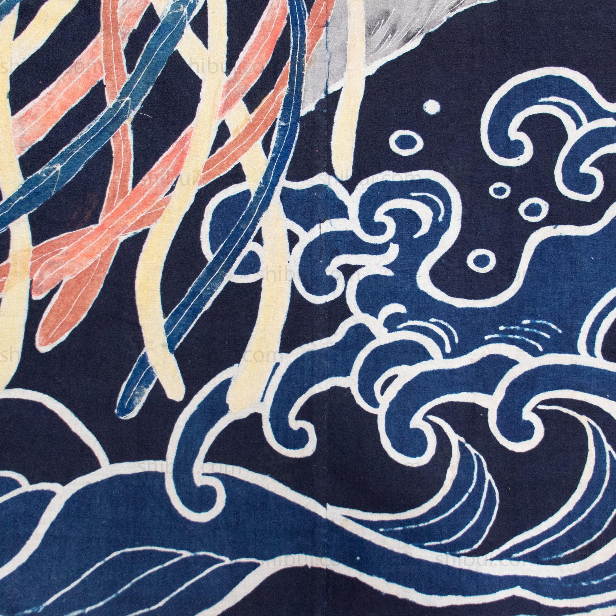 Phoenix Futonji Japanese Antique Indigo Tsutsugaki Futon Cover