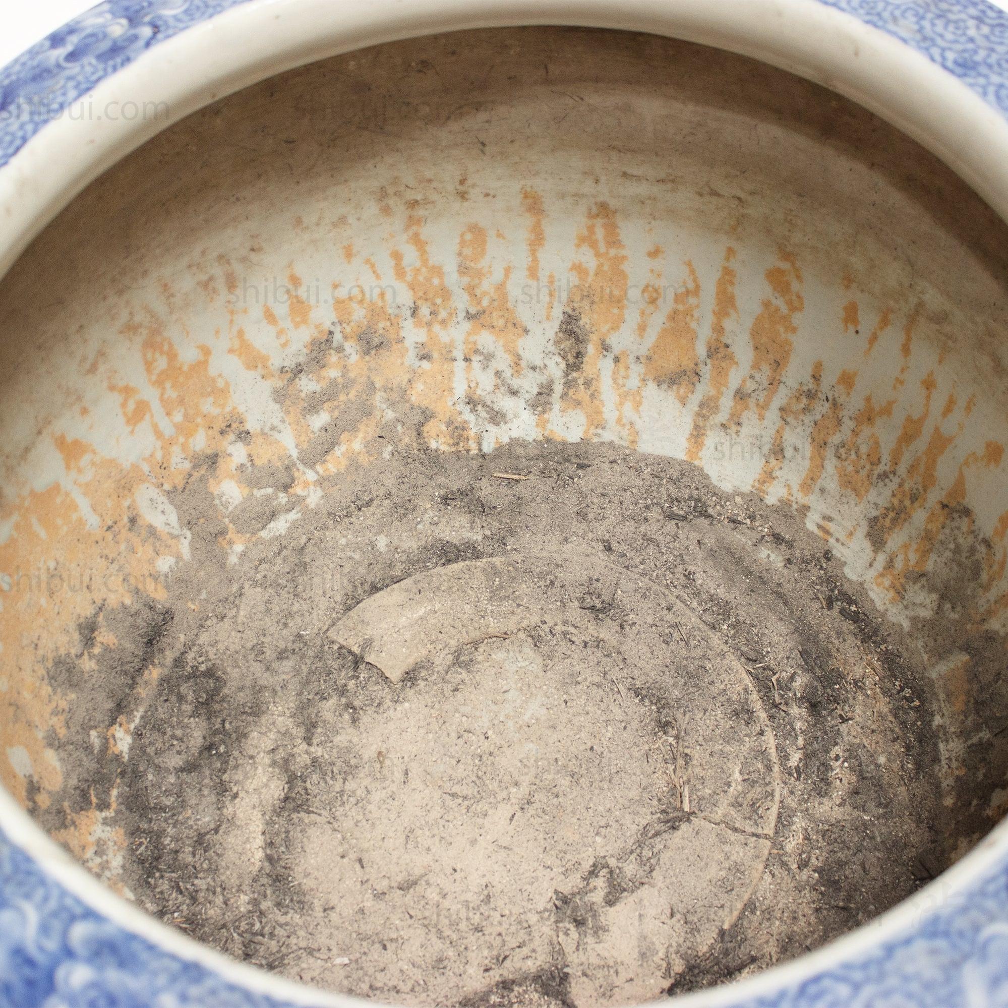 Japanese Ceramic Blue and White Hibachi