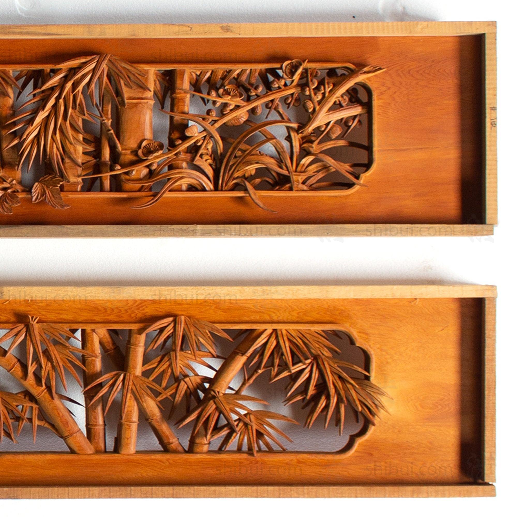 Carved Ranma | Japanese Transom Screen | Sugi (Japanese Cedar) | Japanese Architectural Decor