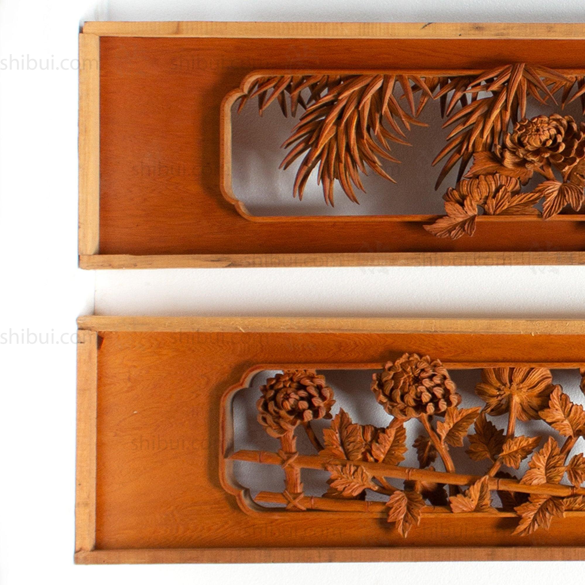 Carved Ranma | Japanese Transom Screen | Sugi (Japanese Cedar) | Japanese Architectural Decor