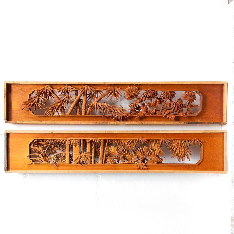 Carved Ranma | Japanese Transom Screen | Sugi (Japanese Cedar) | Japanese Architectural Decor