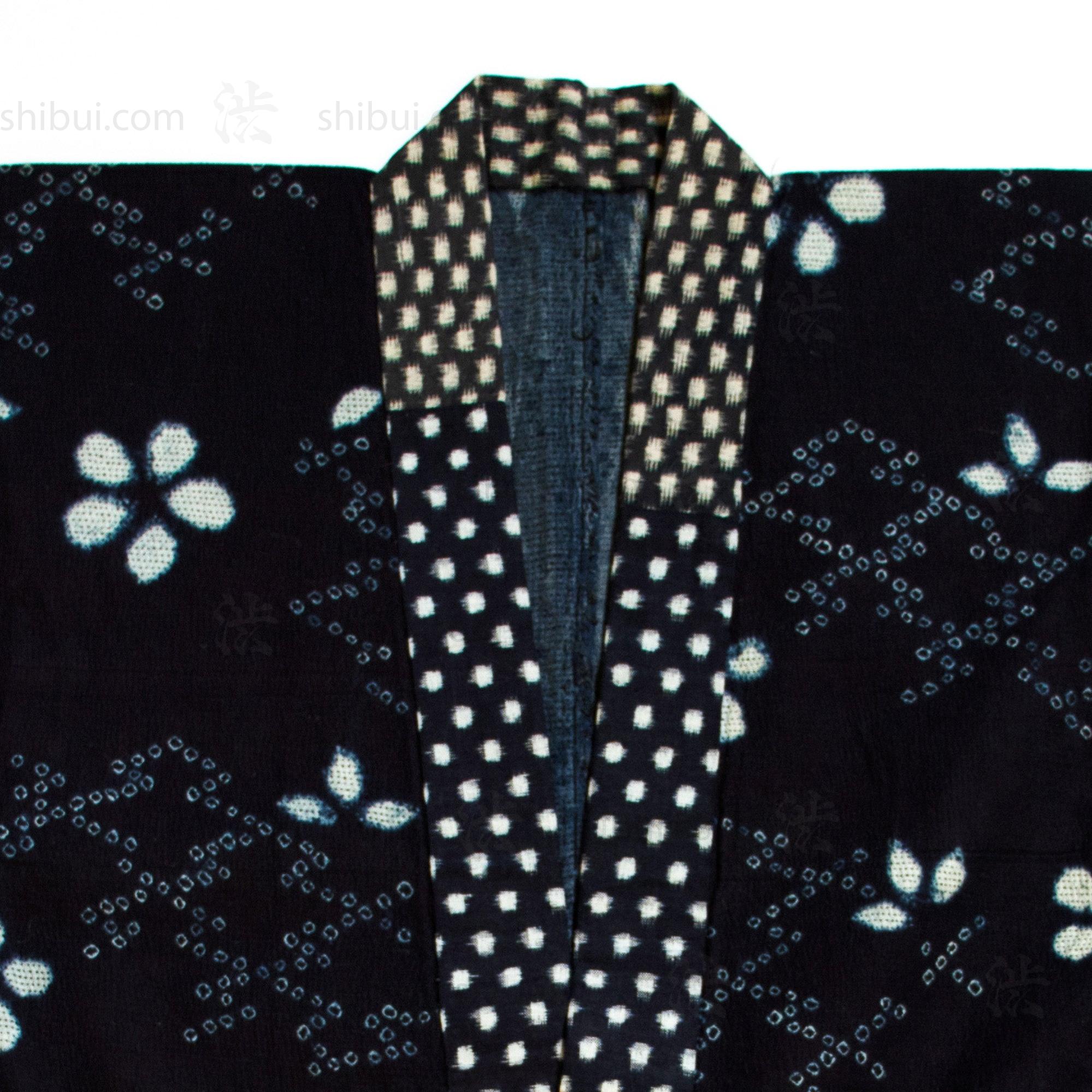Antique Japanese Boro, Shibori, Sashiko Indigo Kimono