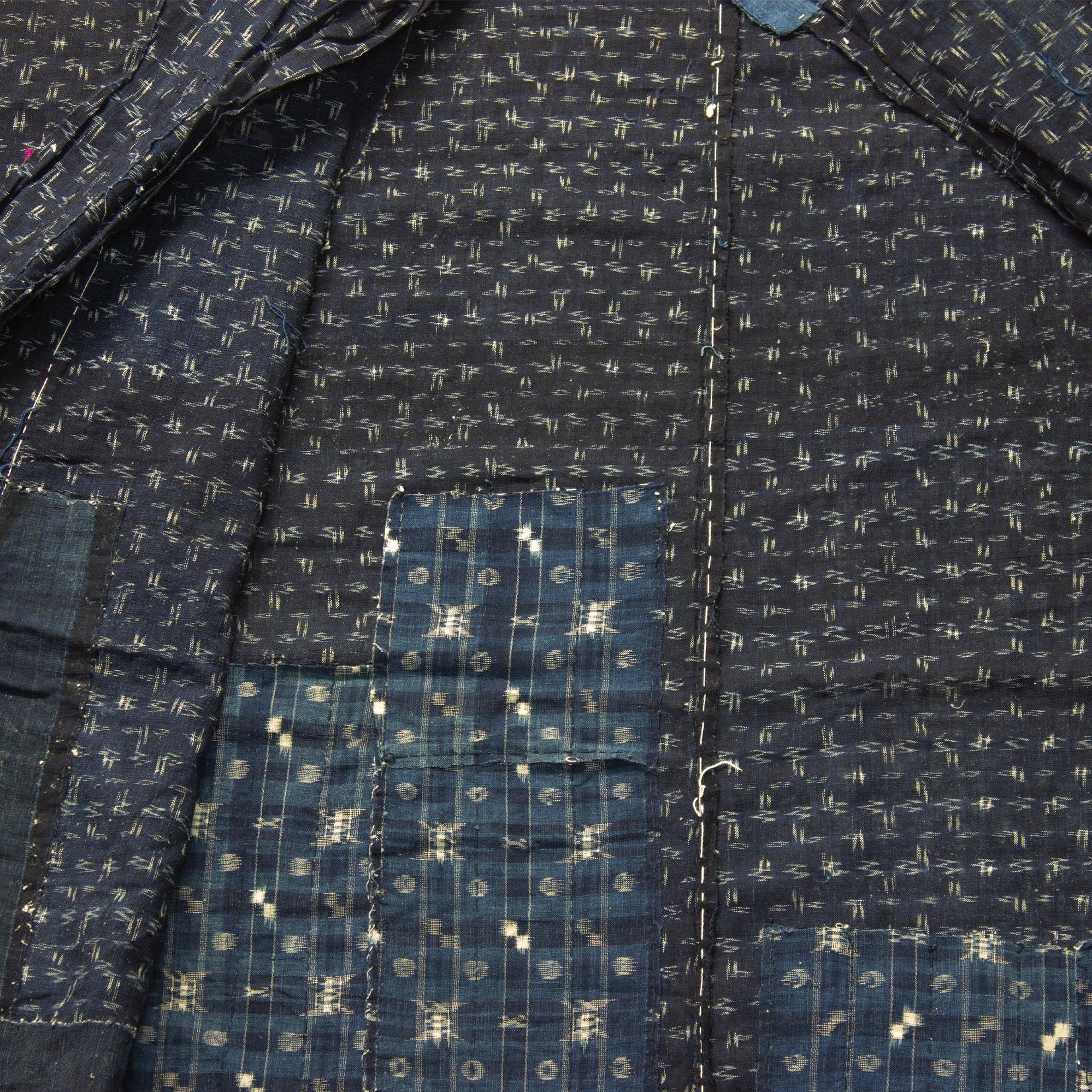 Vintage Japanese Indigo Kasuri Cotton Yogi