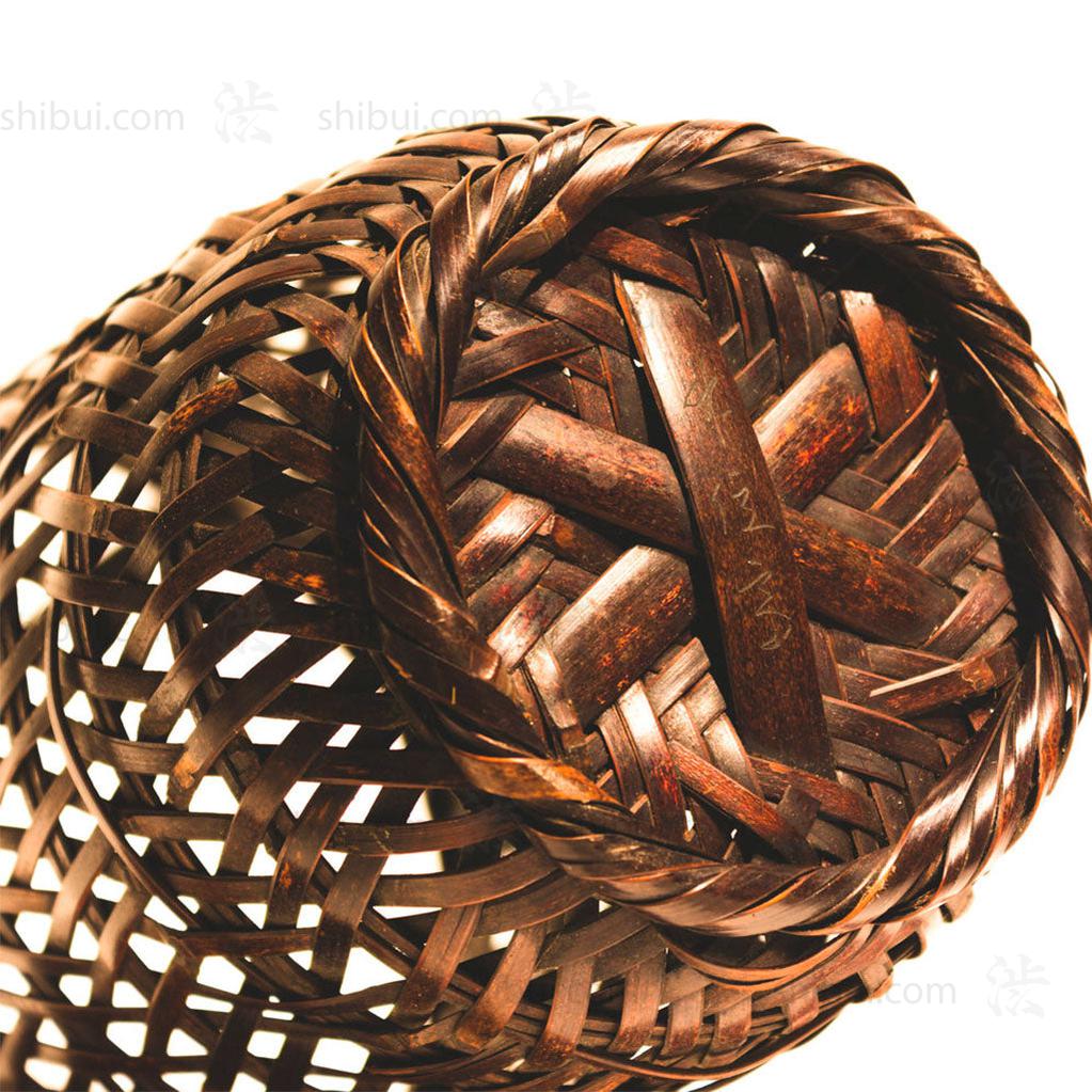 Tall Japanese Antique Bamboo Ikebana Flower Basket