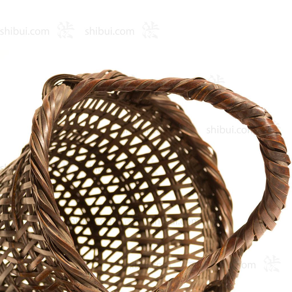 Tall Japanese Antique Bamboo Ikebana Flower Basket