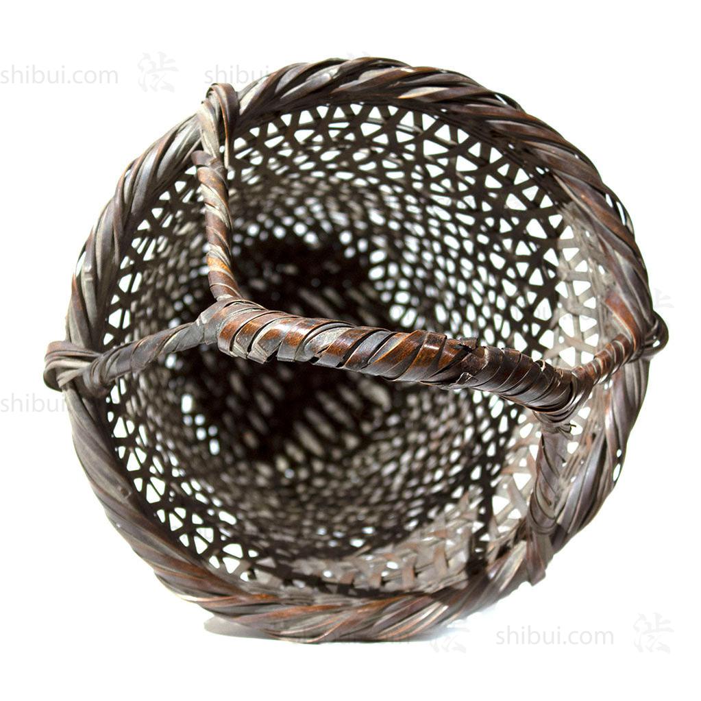 Tall Japanese Antique Bamboo Ikebana Flower Basket