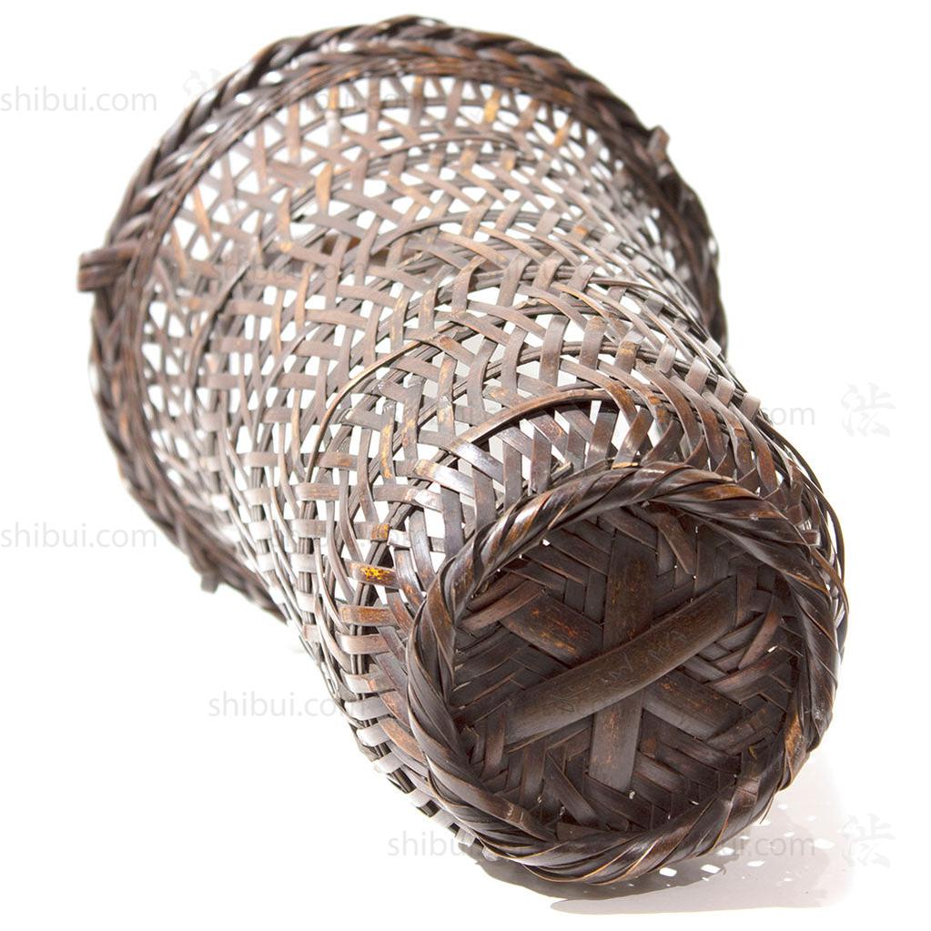 Tall Japanese Antique Bamboo Ikebana Flower Basket