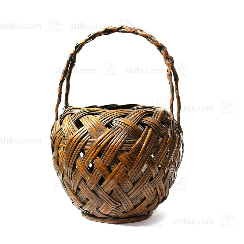 Japanese Bamboo Ikebana Flower Basket
