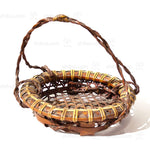 Low Japanese Bamboo Ikebana Flower Basket