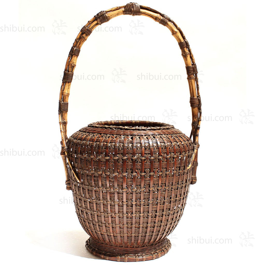 Japanese Bamboo Ikebana Flower Basket