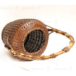 Large Meiji Era Japanese Antique Bamboo Ikebana Flower Basket