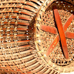 Large Meiji Era Japanese Antique Bamboo Ikebana Flower Basket