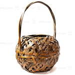 Large Antique Japanese Bamboo Ikebana Flower Basket