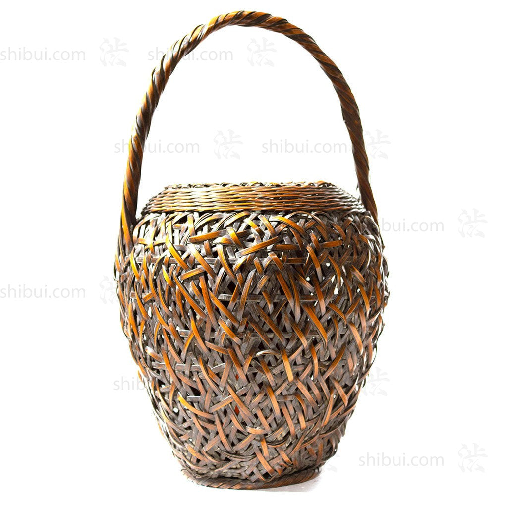Japanese Bamboo Ikebana Flower Basket