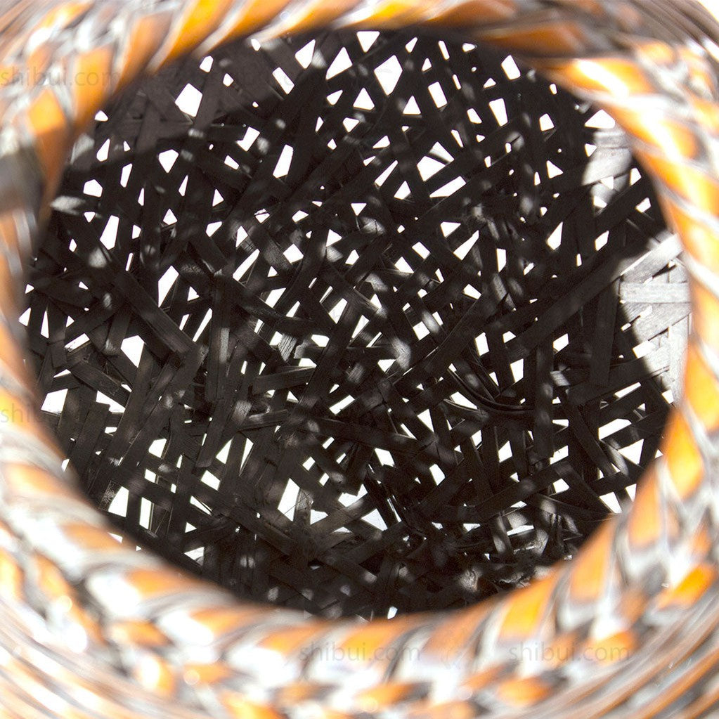 Taisho Era Smoked Japanese Antique Bamboo Ikebana Flower Basket