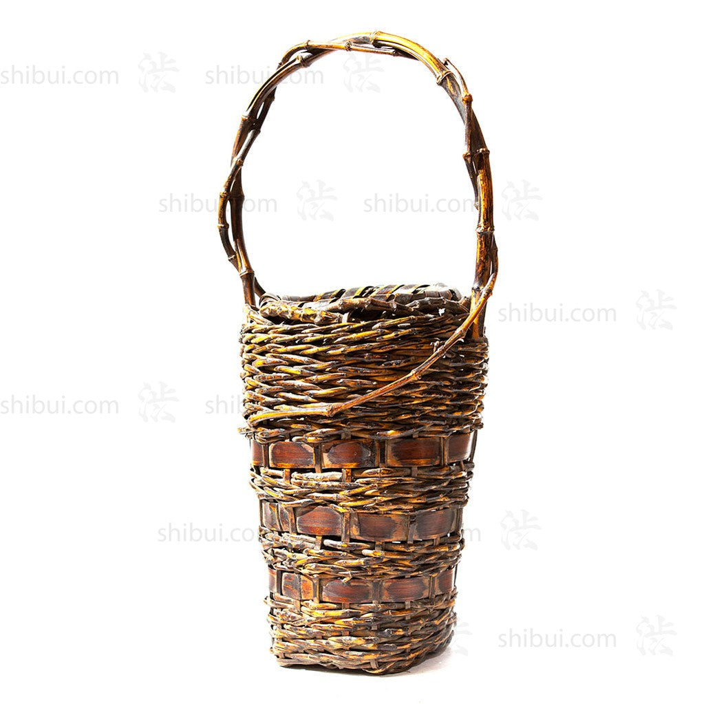 Japanese Bamboo Ikebana Flower Basket
