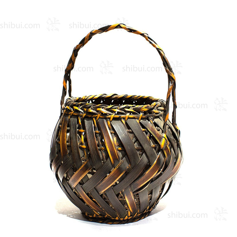 Japanese Bamboo Ikebana Flower Basket
