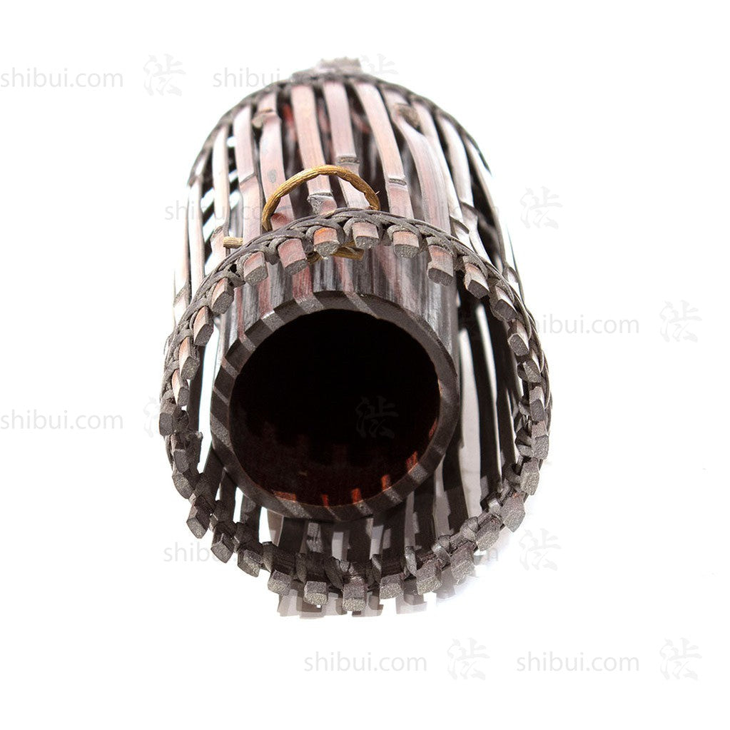 Signed Wall Hanging Japanese Bamboo Ikebana Flower Basket with Box