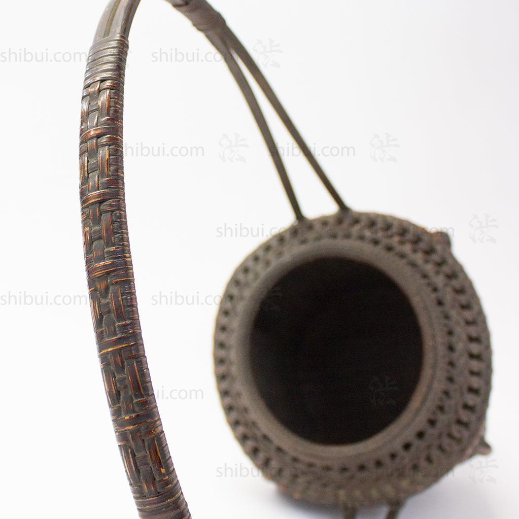 Beautifully Woven Japanese Antique Karamono style Bamboo Ikebana Flower Basket