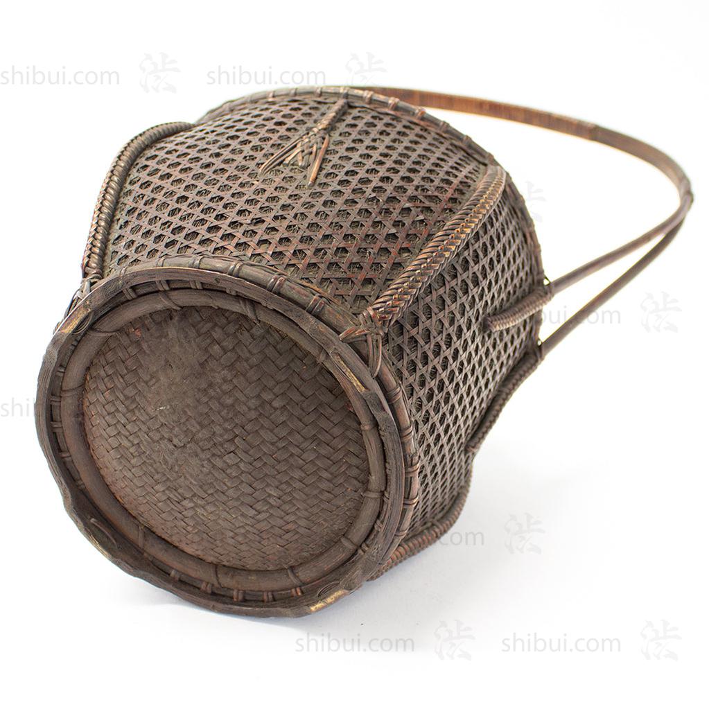Beautifully Woven Japanese Antique Karamono style Bamboo Ikebana Flower Basket