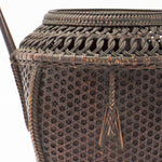 Beautifully Woven Japanese Antique Karamono style Bamboo Ikebana Flower Basket
