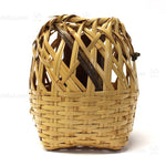 Signed Japanese Bamboo Ikebana Flower Wall Basket