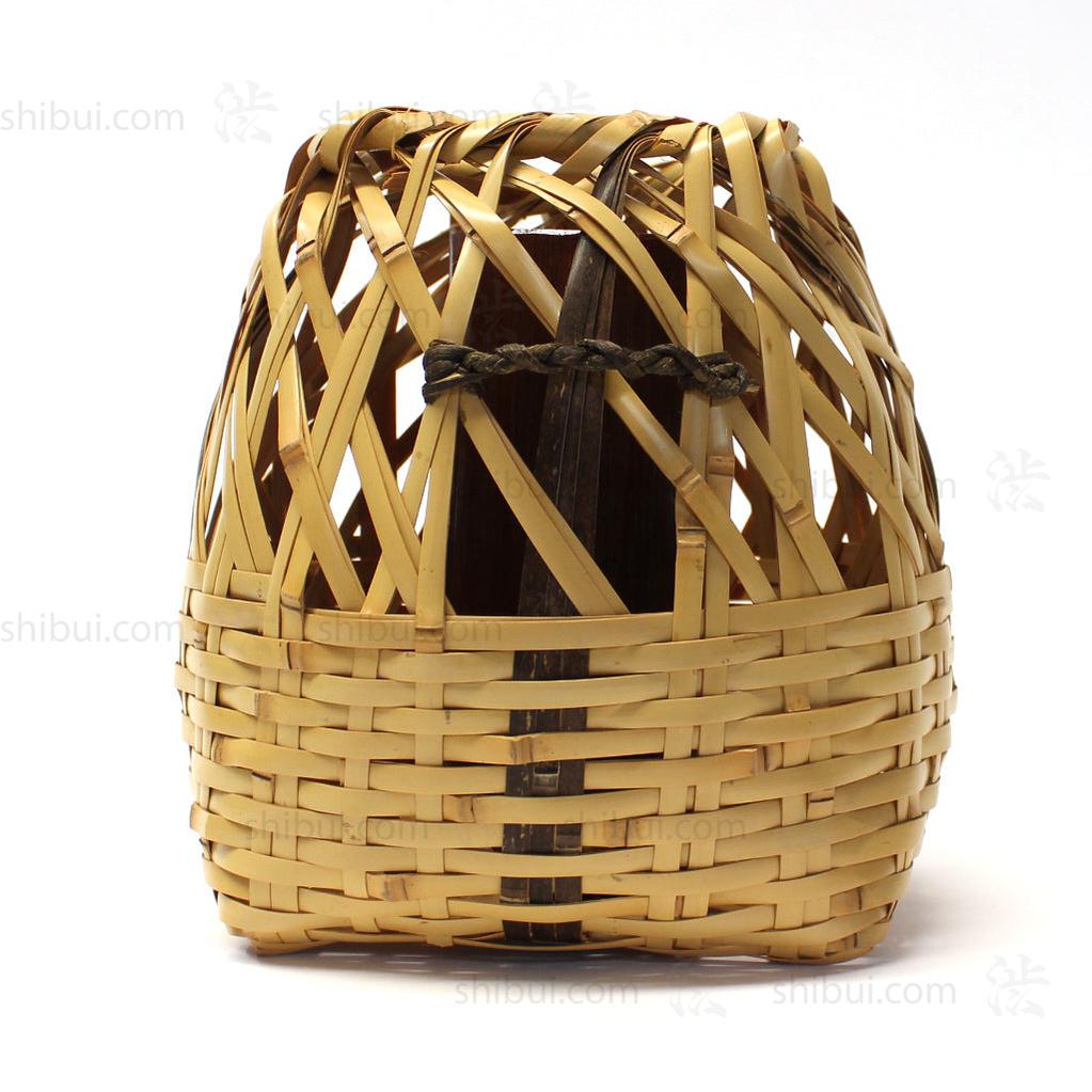 Signed Japanese Bamboo Ikebana Flower Wall Basket