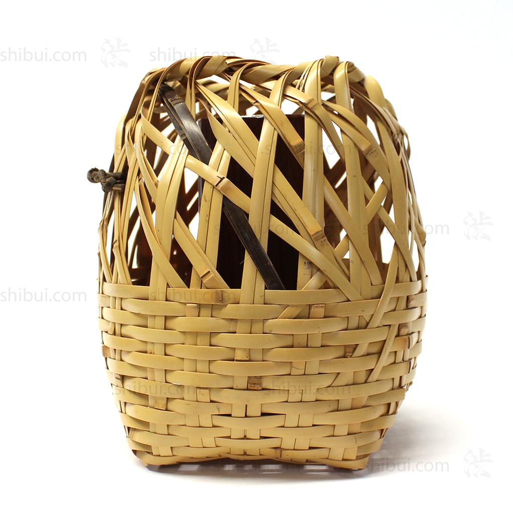 Signed Japanese Bamboo Ikebana Flower Wall Basket