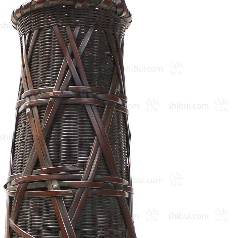 Tall Hanakago Japanese Bamboo Ikebana Flower Basket