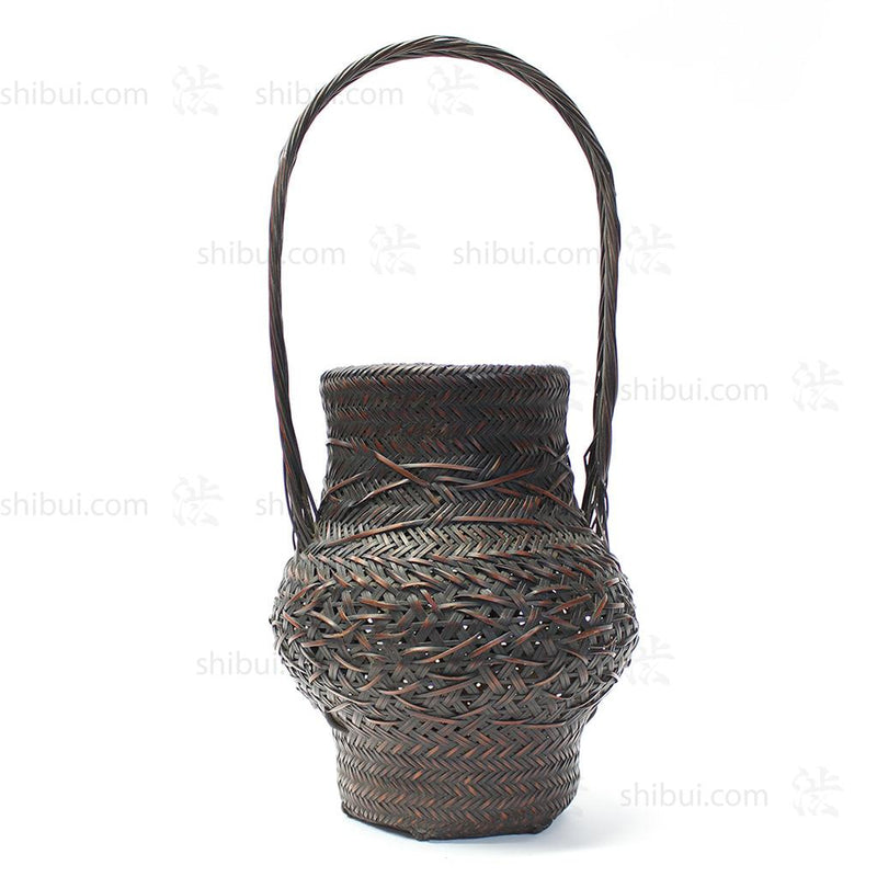 Japanese Bamboo Ikebana Flower Basket
