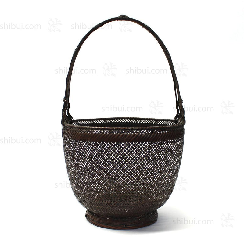 Fine Japanese Karamono Style Bamboo Ikebana Flower Basket