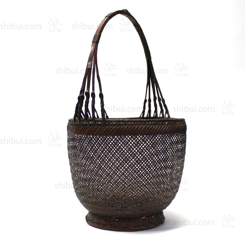 Fine Japanese Karamono Style Bamboo Ikebana Flower Basket