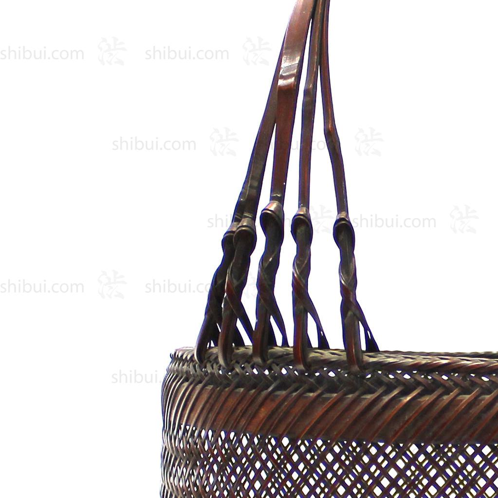 Fine Japanese Karamono Style Bamboo Ikebana Flower Basket