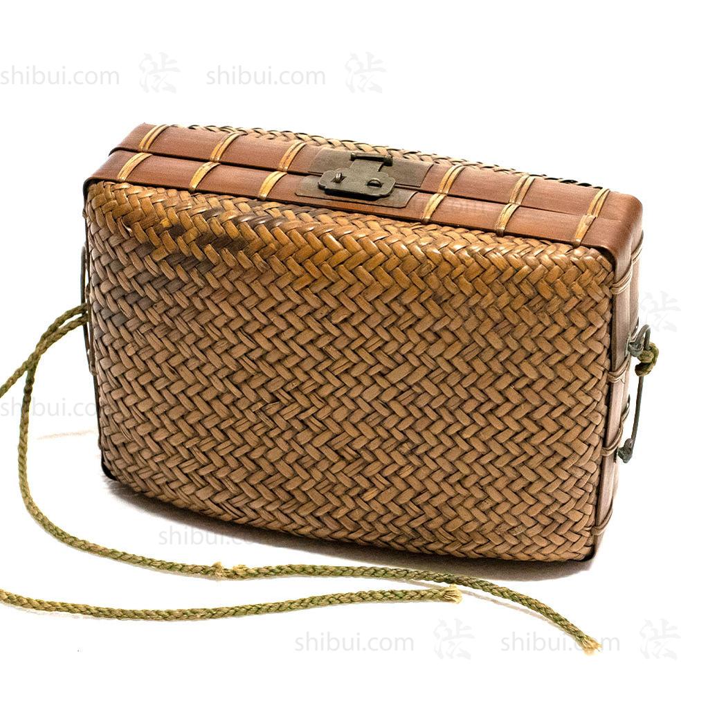 Japanese Antique Bamboo Woven Bento Basket
