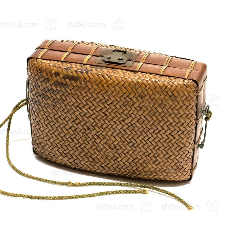 Japanese Antique Bamboo Woven Bento Basket