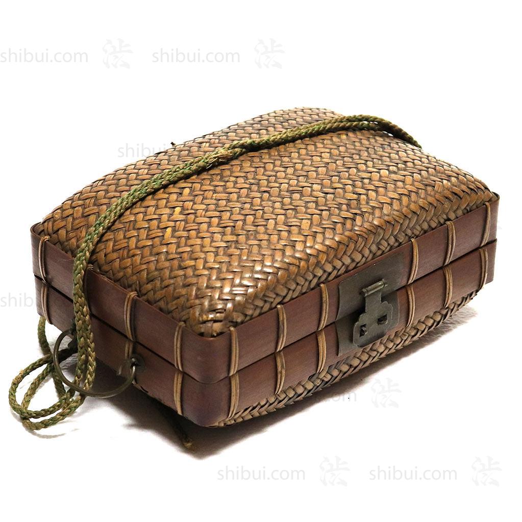 Japanese Antique Bamboo Woven Bento Basket