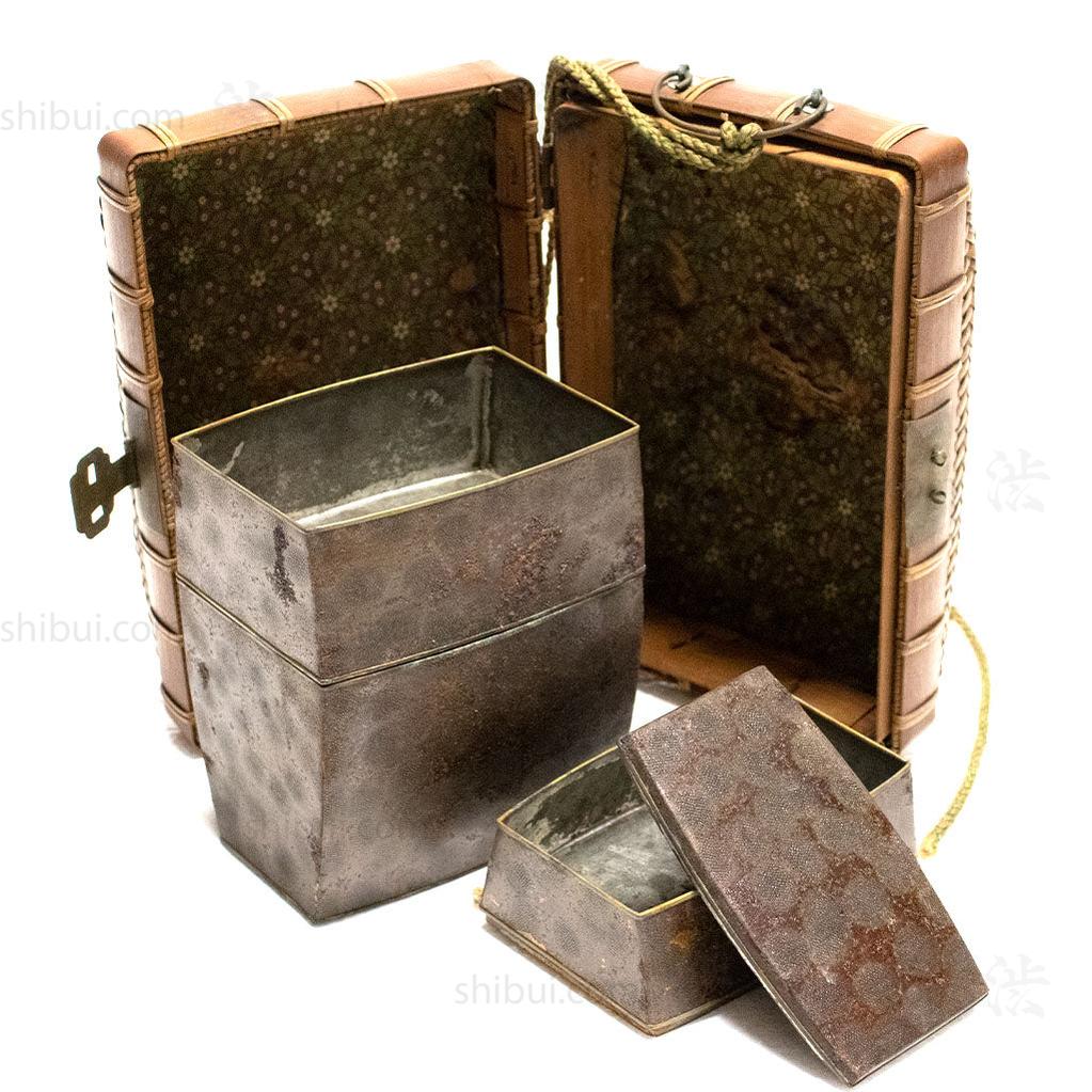 Japanese Antique Bamboo Woven Bento Basket