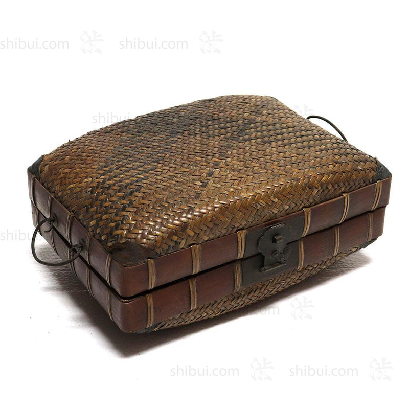 Japanese Antique Bamboo Woven Bento Basket